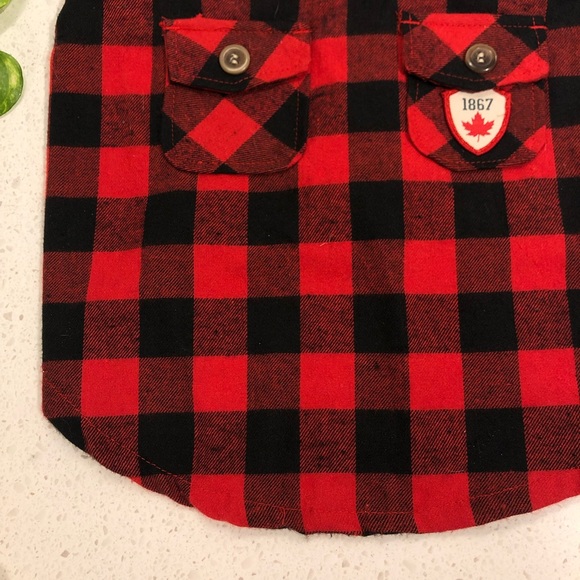 Dog Shirt: CANADIANA Buffalo plaid flannel shirt - size ‘Large’ - Picture 4 of 16